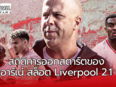 สถิติการออกสตาร์ตของ อาร์เน่ สล็อต Liverpool 2.1