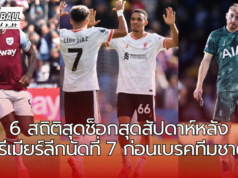 6 สถิติสุดช็อกสุดสัปดาห์หลังพรีเมียร์ลีกนัดที่ 7 ก่อนเบรคทีมชาติ